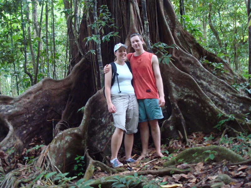 Me and Becca, beside a tree